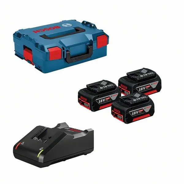  Set profesional: 3 acumulatori GBA 18V 5.0Ah + GAL 18V-40 în L-BOXX 136 0615990L3T