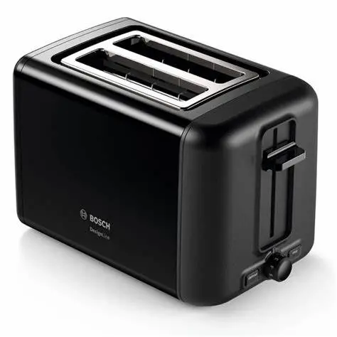 Toaster sandwich Bosch TAT3P423 Compact DesignLine Prajitor de paine Bosch, 970W, Negru